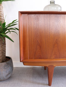 Danish Tambour Door Teak Sideboard by Bernhard Pedersen - teakyfinders