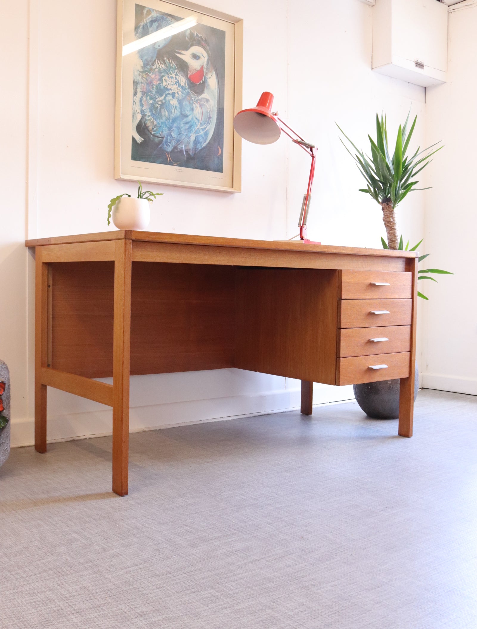 Vintage Teak Teachers Desk - teakyfinders