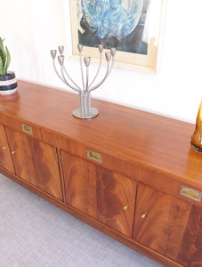 Vintage Mid Century Flame Mahogany Sideboard by Greaves and Thomas - teakyfinders