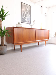 Danish Tambour Door Teak Sideboard by Bernhard Pedersen - teakyfinders