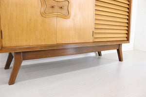 Walnut and Oak 50s European Sideboard - teakyfinders