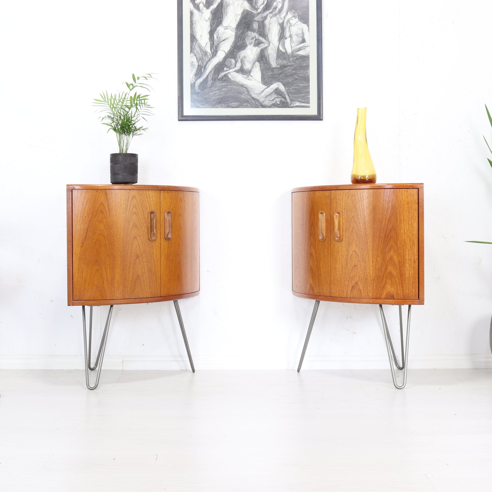 Matching G Plan Fresco Teak Corner Cabinets - teakyfinders