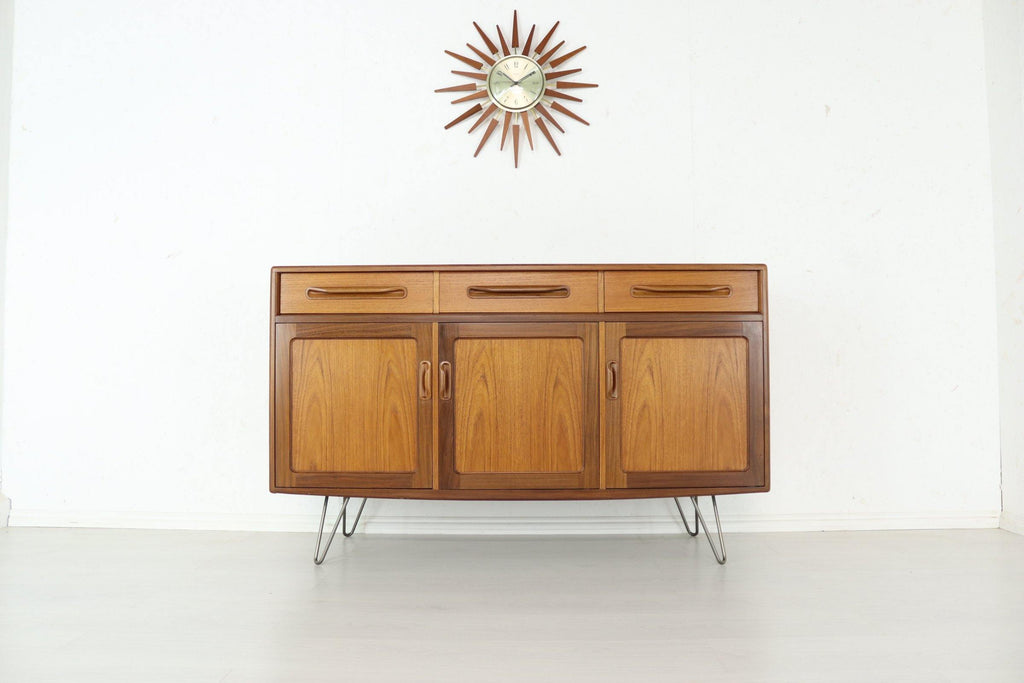 G plan Fresco Teak Sideboard on Hairpin Legs - teakyfinders