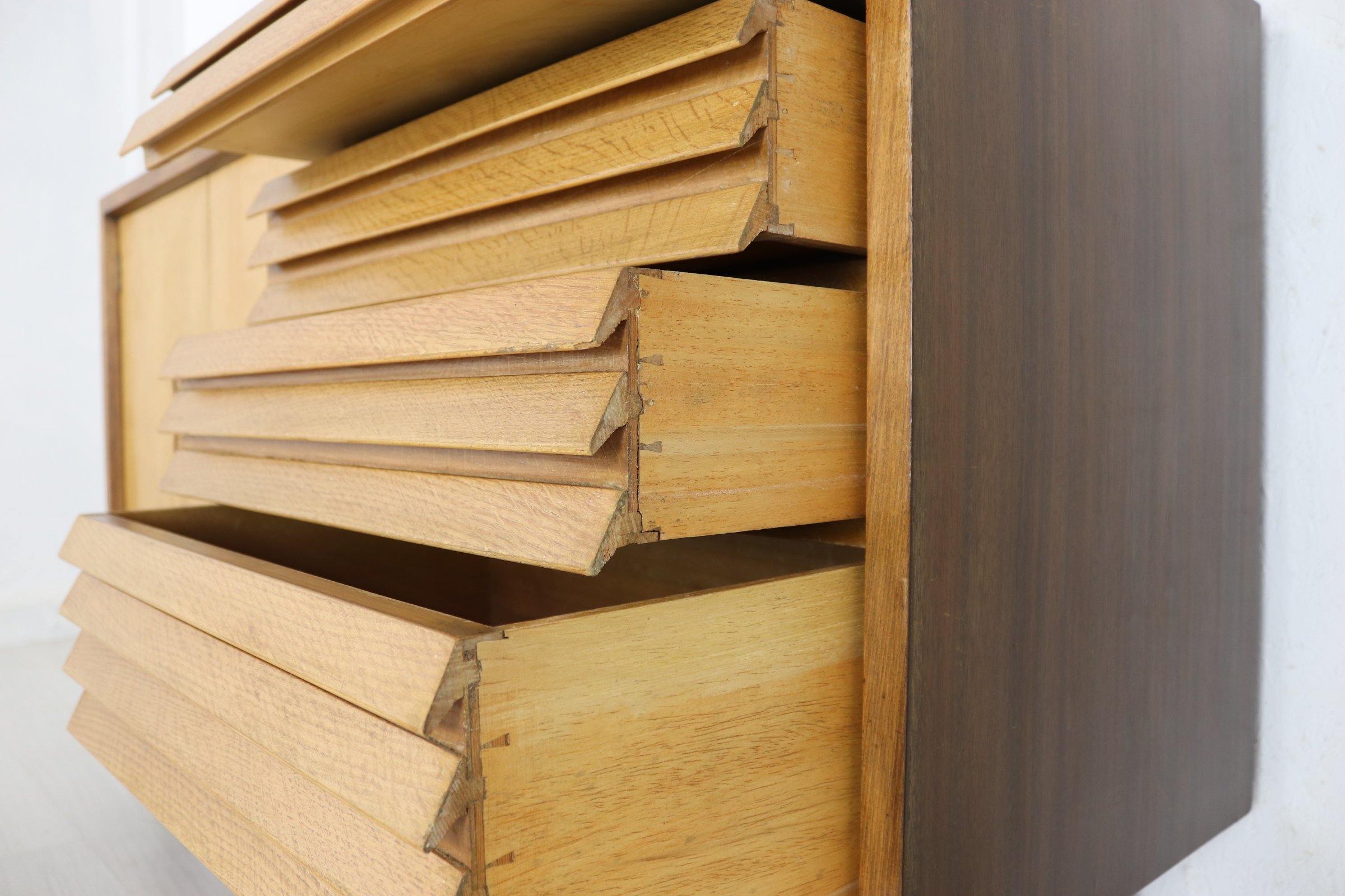 Walnut and Oak 50s European Sideboard - teakyfinders