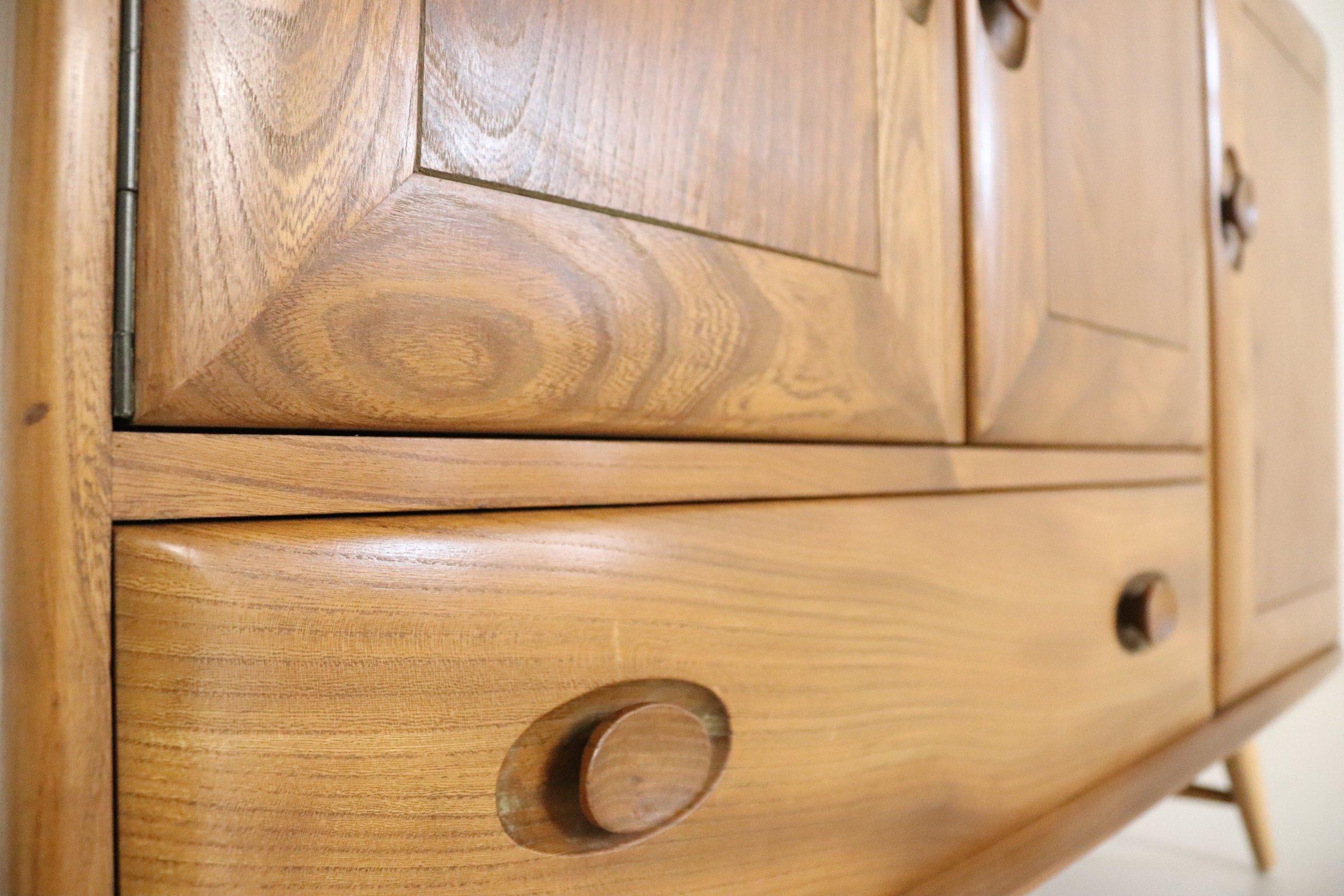 Ercol Sideboard , Model 366, Solid Beech and Elm - teakyfinders