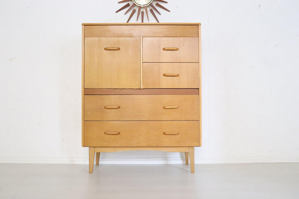 Lebus Tallboy Chest of Drawers Oak - teakyfinders