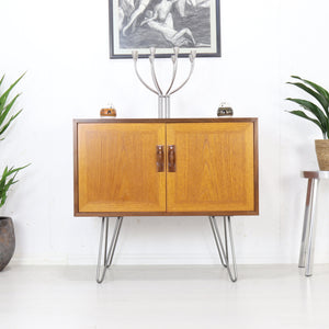 G plan Sierra Teak Small Sideboard on Hairpin Legs - teakyfinders