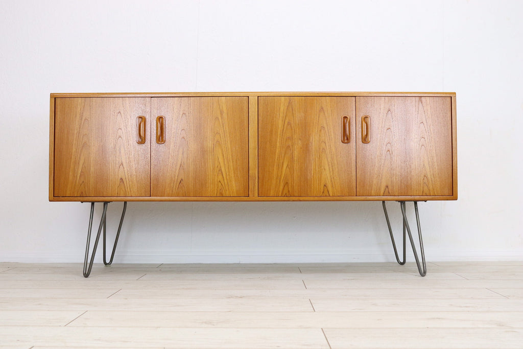 Mid Century G Plan Fresco Teak Sideboard on Hairpin Legs - teakyfinders