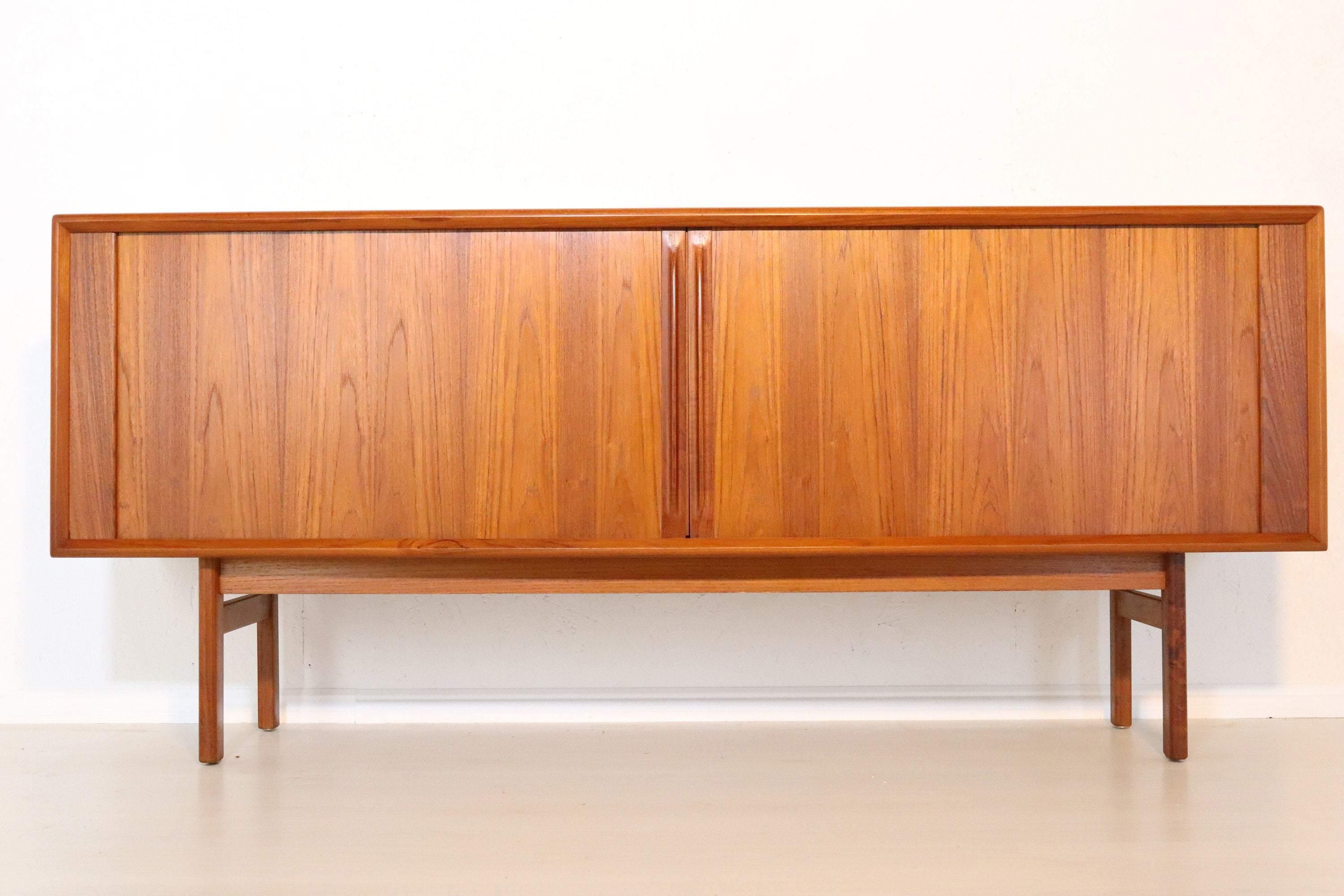 Bernhard Pedersen & sons sideboard Danish Teak Tambour Doors - teakyfinders