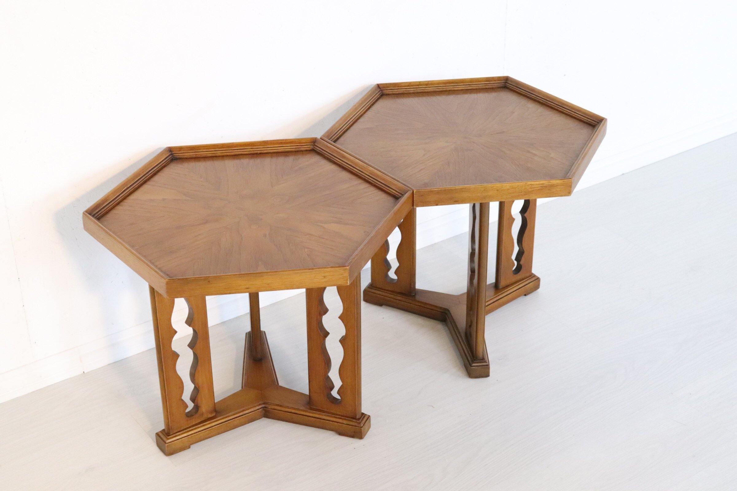 Matching Pair of Side Tables , Drexel Esperanto USA - teakyfinders