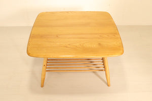 Rare Ercol Square Coffee Table with Magazine Rack - teakyfinders