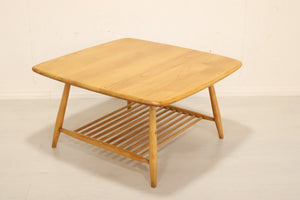 Rare Ercol Square Coffee Table with Magazine Rack - teakyfinders