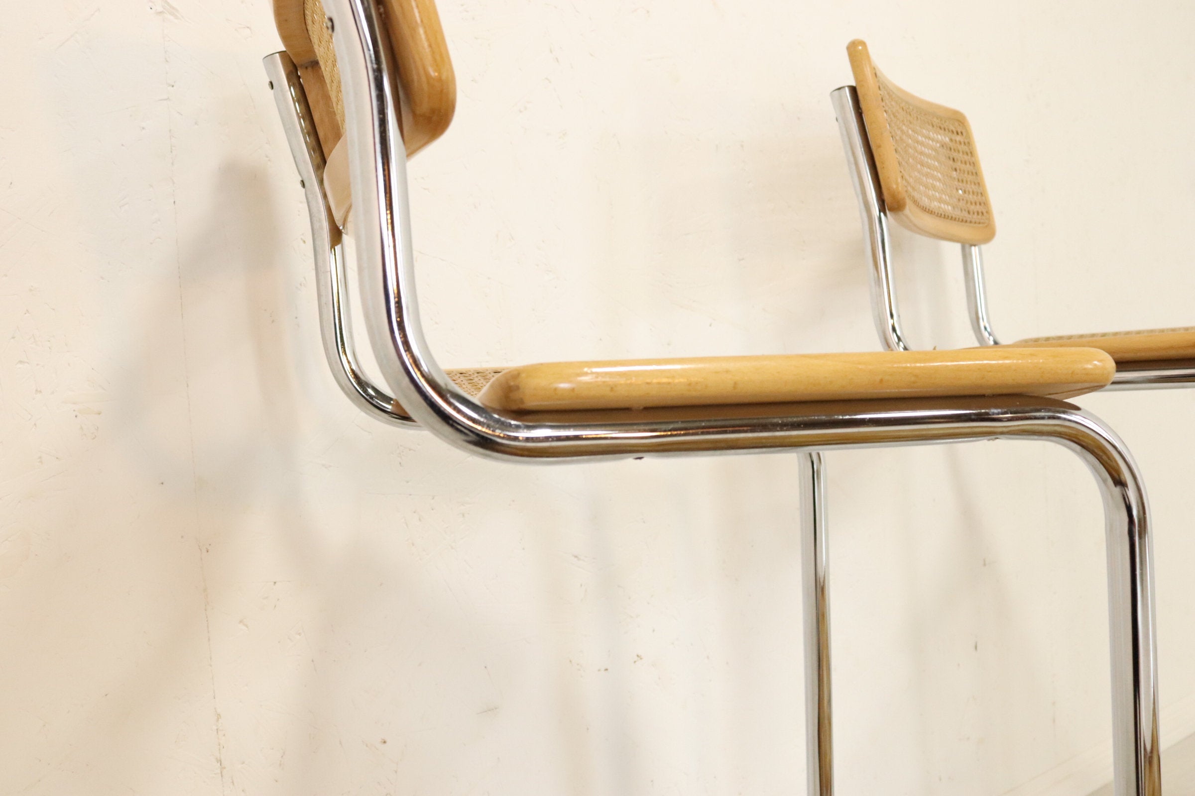 Pair of Mid Century Cesca Style Bar Stools - teakyfinders