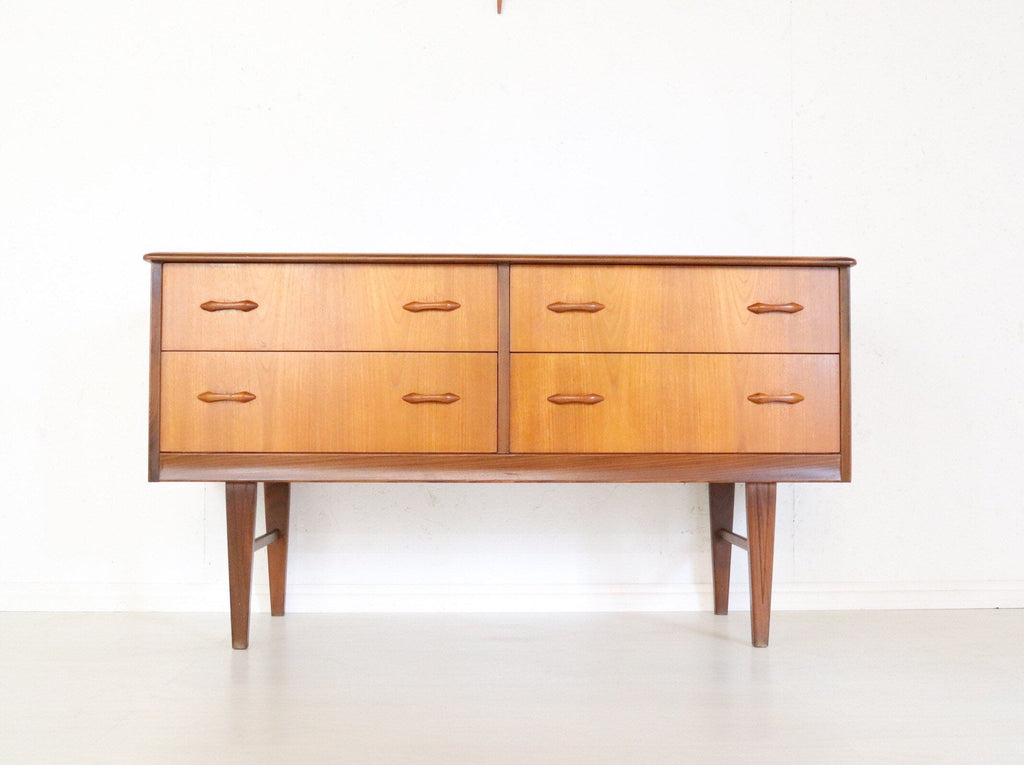 Retro Avalon 4 Drawer Teak Sideboard - teakyfinders