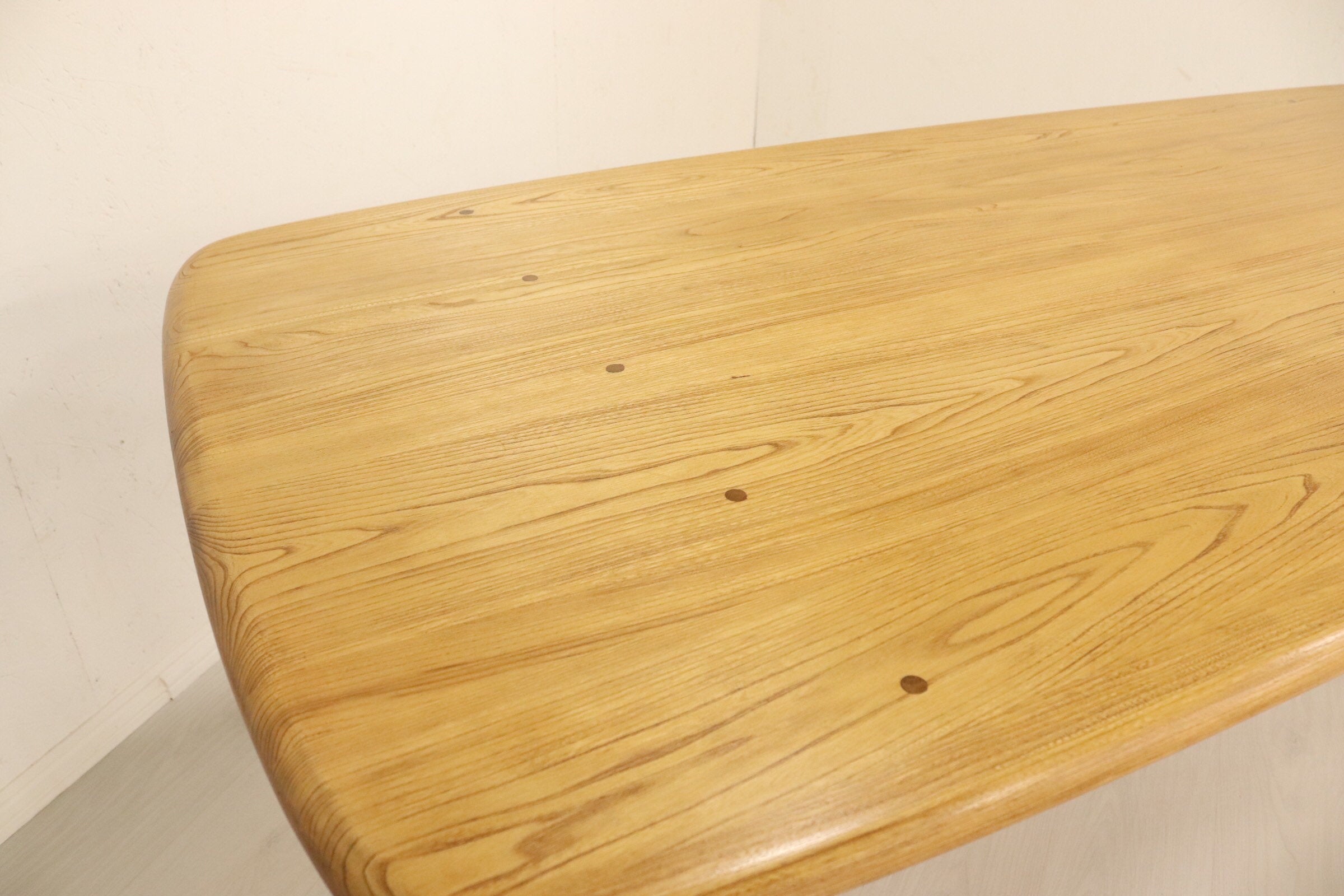 Ercol Long Windsor Plank Table - Blonde with Hairpin Legs - teakyfinders