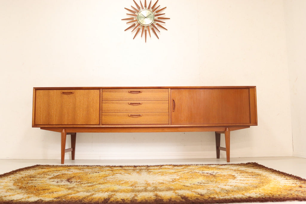 Long Belgian Teak Sideboard, by Lefèvre Omer Meubelfabriek (OMF) - teakyfinders