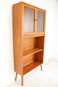 G Plan Fresco Bookcase Display Cabinet on Turned wooden Legs - teakyfinders