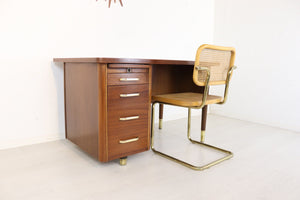 Vintage Abbess English Teak Desk, Retro Industrial Desk, Home Office Furniture, Mid Century Utilitarian Work Commercial Desk - teakyfinders