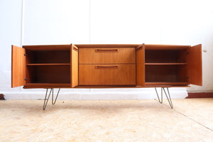 Meredew Long Teak Sideboard on Hairpin Legs - teakyfinders