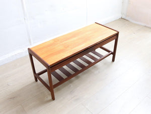 Mid Century Teak And Afromosia Coffee Table Refinished Condition, Magazine rack - teakyfinders