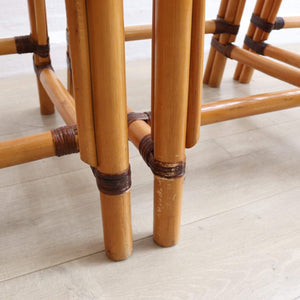 Vintage Bamboo Set of Six McGuire Dining Chairs - teakyfinders
