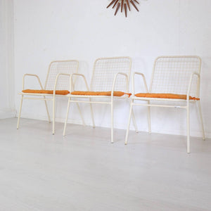 Set of 3 Danish BKS Metal Garden Chairs - teakyfinders