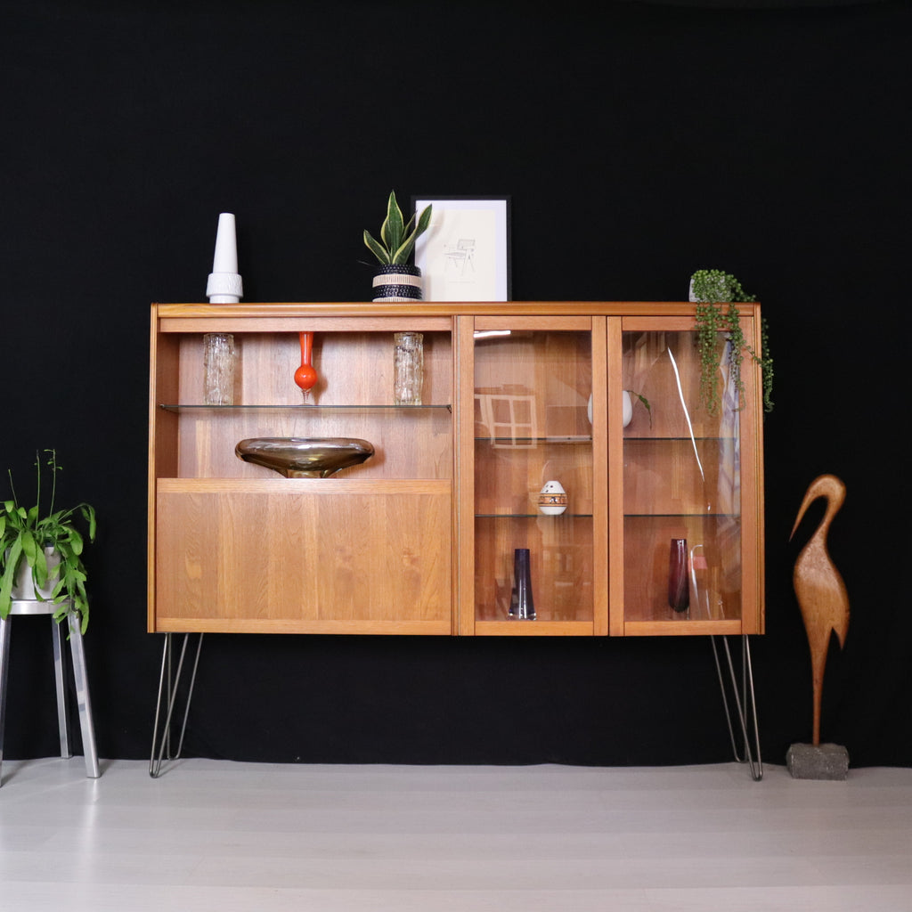 William Lawrence Teak Highboard Display Cabinet - teakyfinders