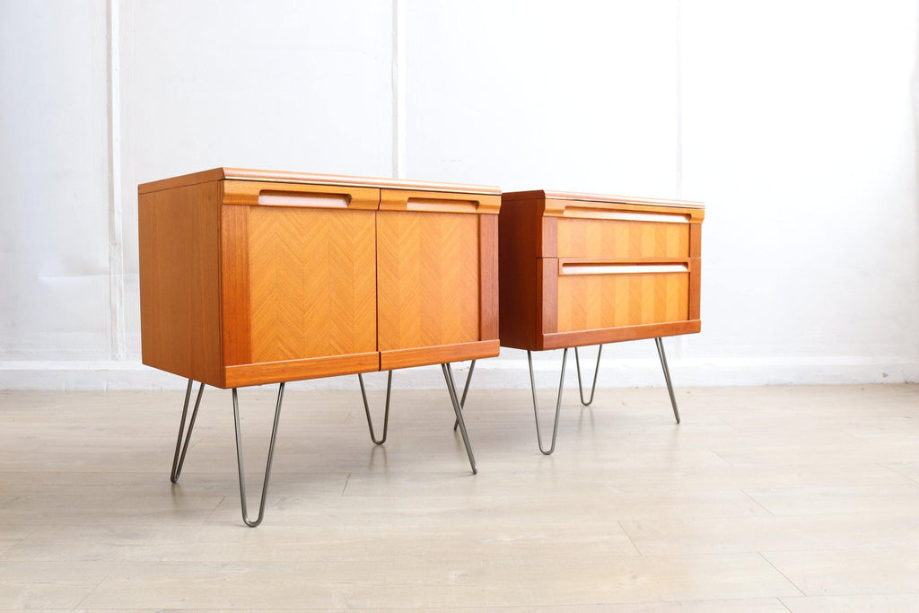 Matching pair of G Plan Chevron Teak Units - teakyfinders