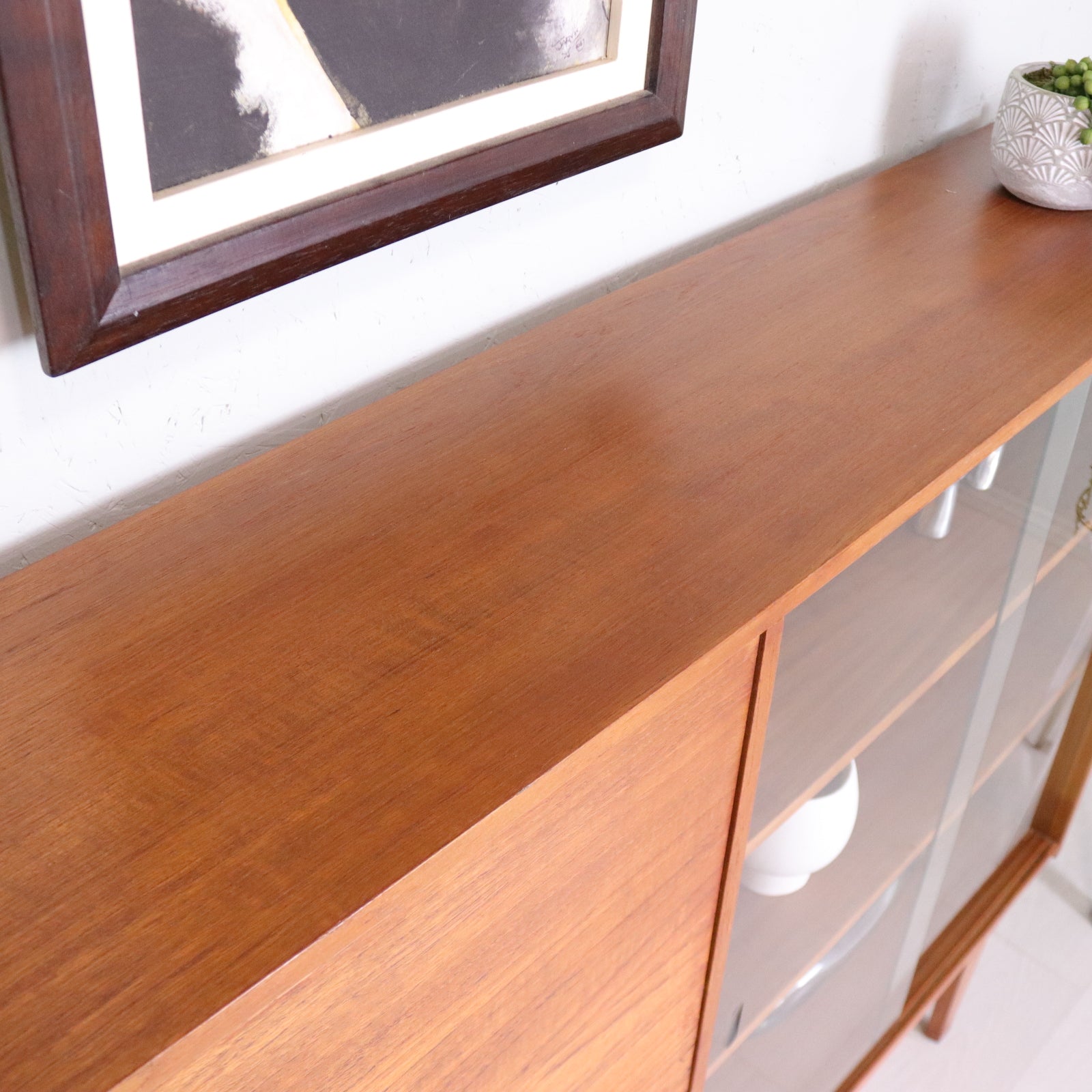 Vintage Teak Display Cabinet and Bureau - teakyfinders