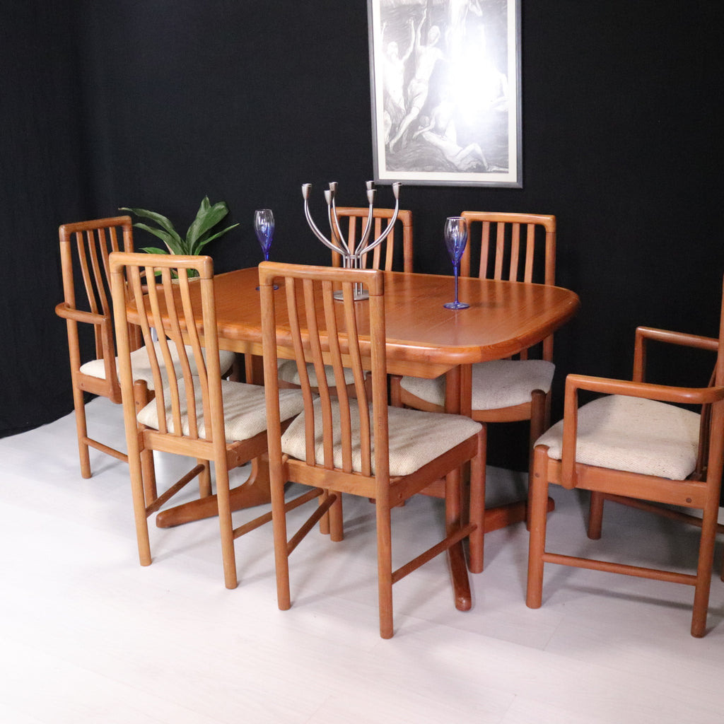 Benny Linden Danish Dining Set Table and Six Chairs - teakyfinders