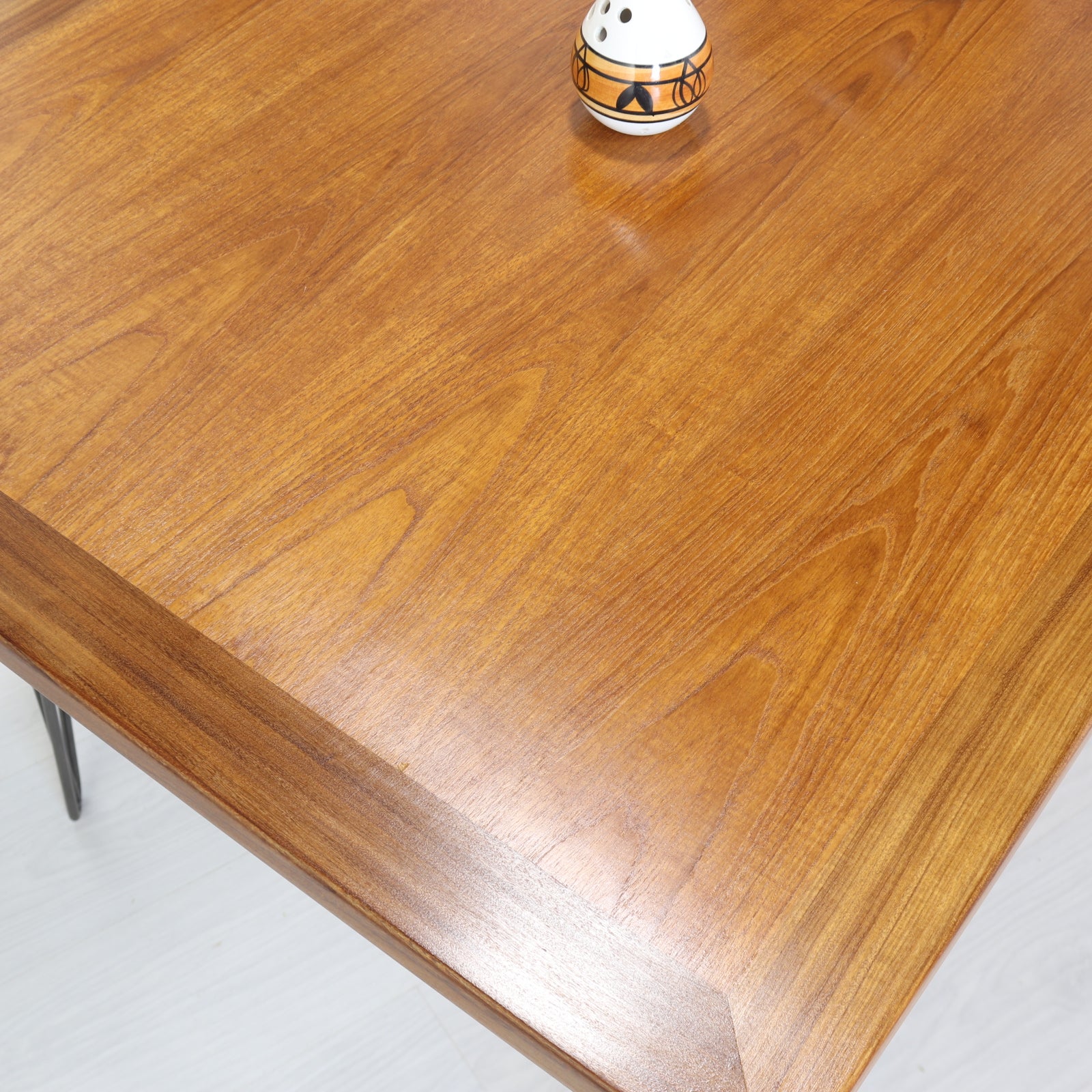 G plan Teak Fresco Plank Dining Table on Hairpin Legs - teakyfinders