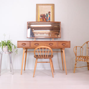 Ercol Rare Blonde Dressing Table with Mirror - teakyfinders