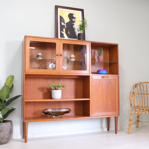 G Plan Fresco Range Teak Display Cabinet Highboard - teakyfinders