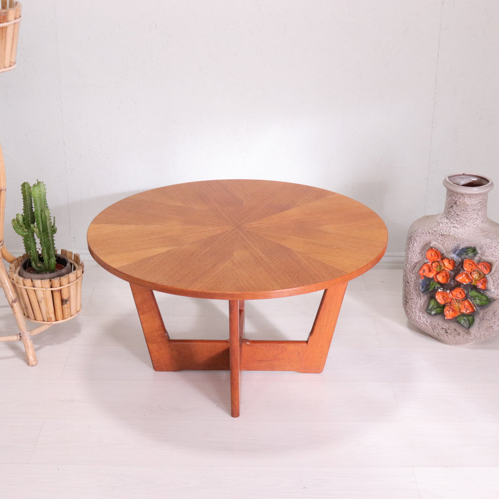 Soren George Jensen for Kubus Sunburst Teak Coffee Table - teakyfinders