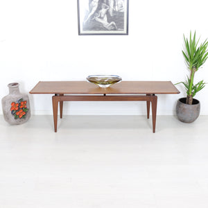 A. Younger Long Solid Afromosia Floating Top Coffee Table - teakyfinders