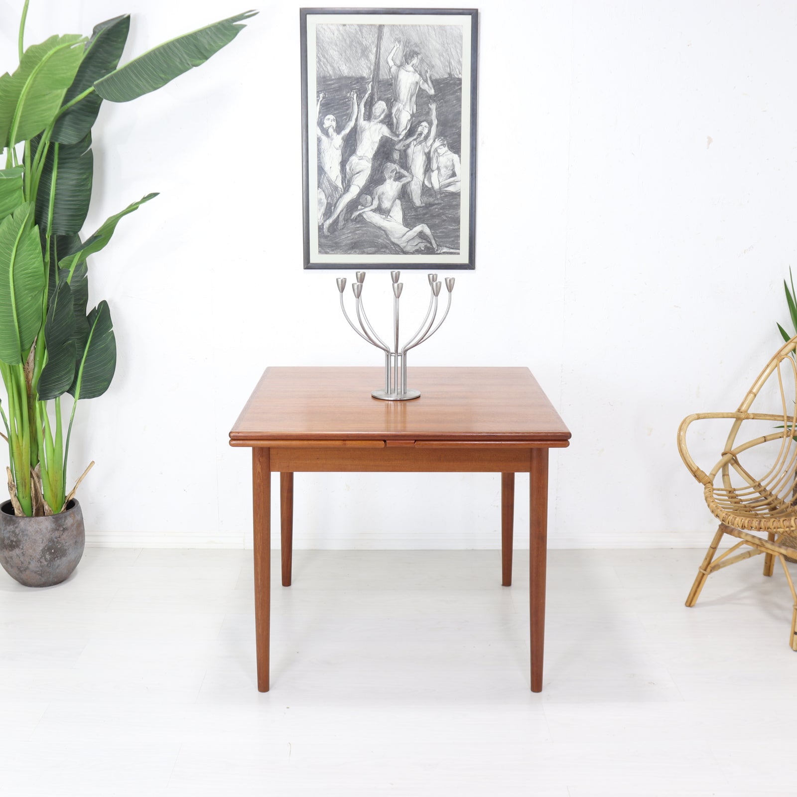 AM Ansager Mobler Small Square Teak Dining Table - teakyfinders