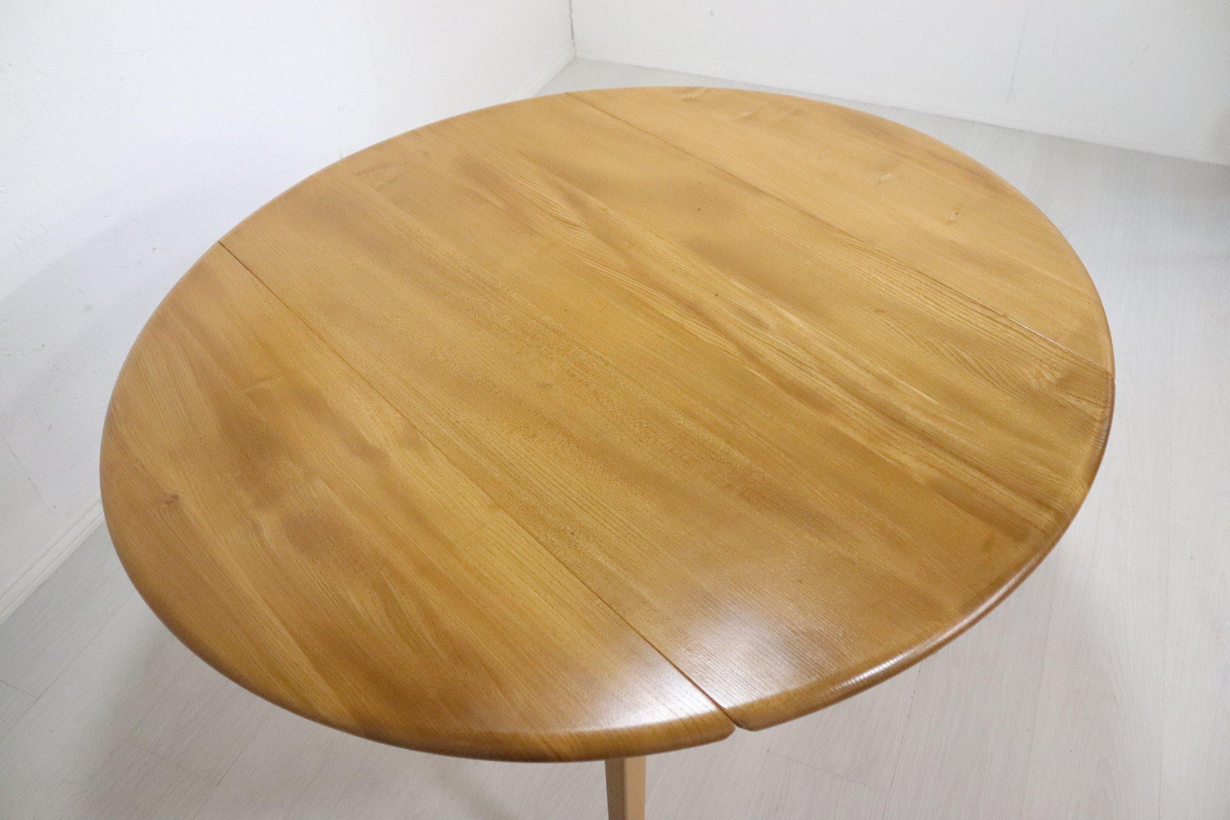 Ercol Circular Drop Leaf Dining TableModel 383 - teakyfinders