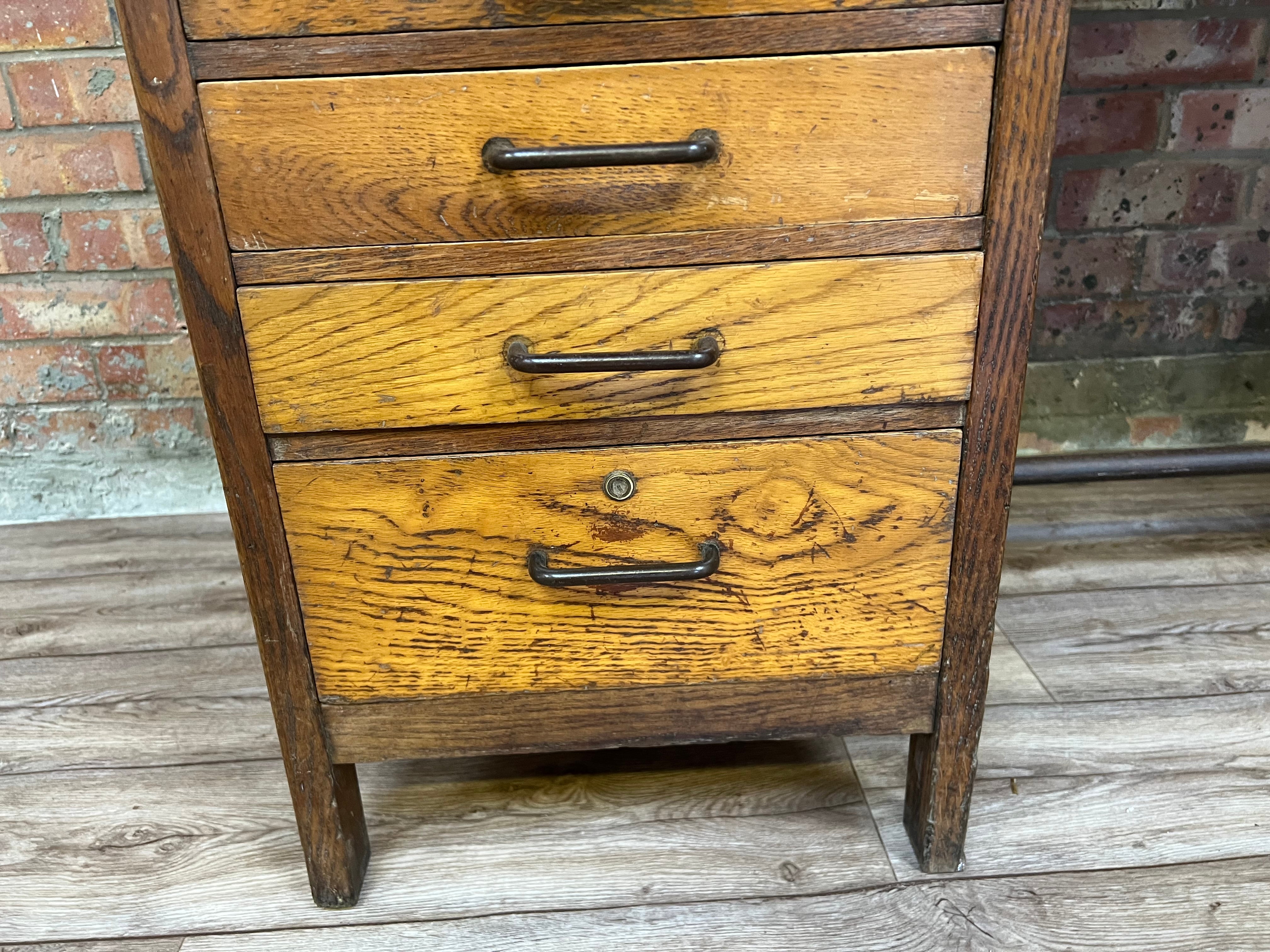 Vintage Crown Services Oak Industrial Desk RAF Staverton - teakyfinders