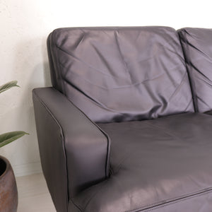 Fredrik Kayser 807 Black Leather Sofa for Vante - teakyfinders