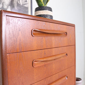 G Plan Fresco Tallboy 6 Teak Chest of Drawers - teakyfinders