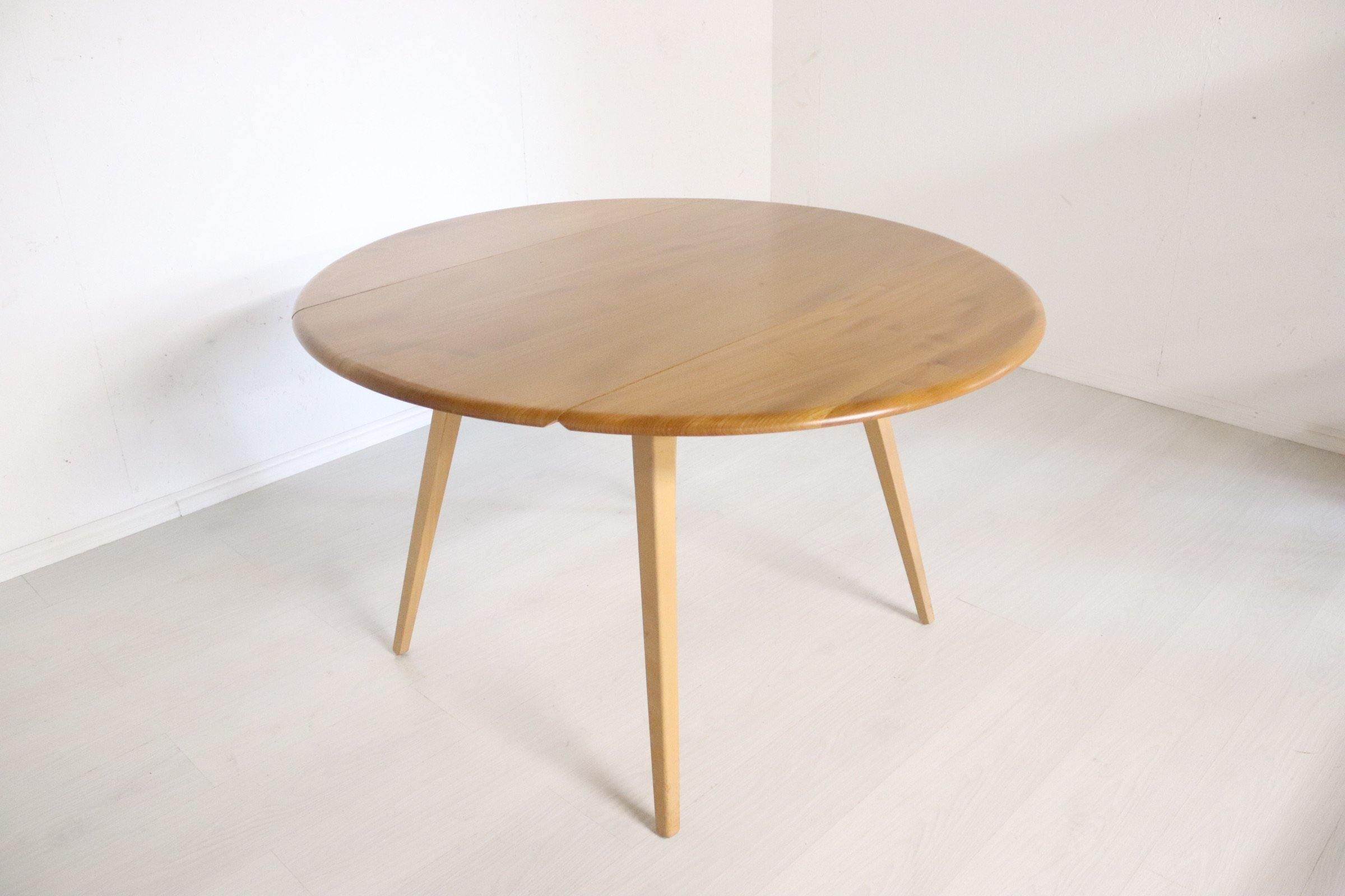 Ercol Circular Drop Leaf Dining TableModel 383 - teakyfinders