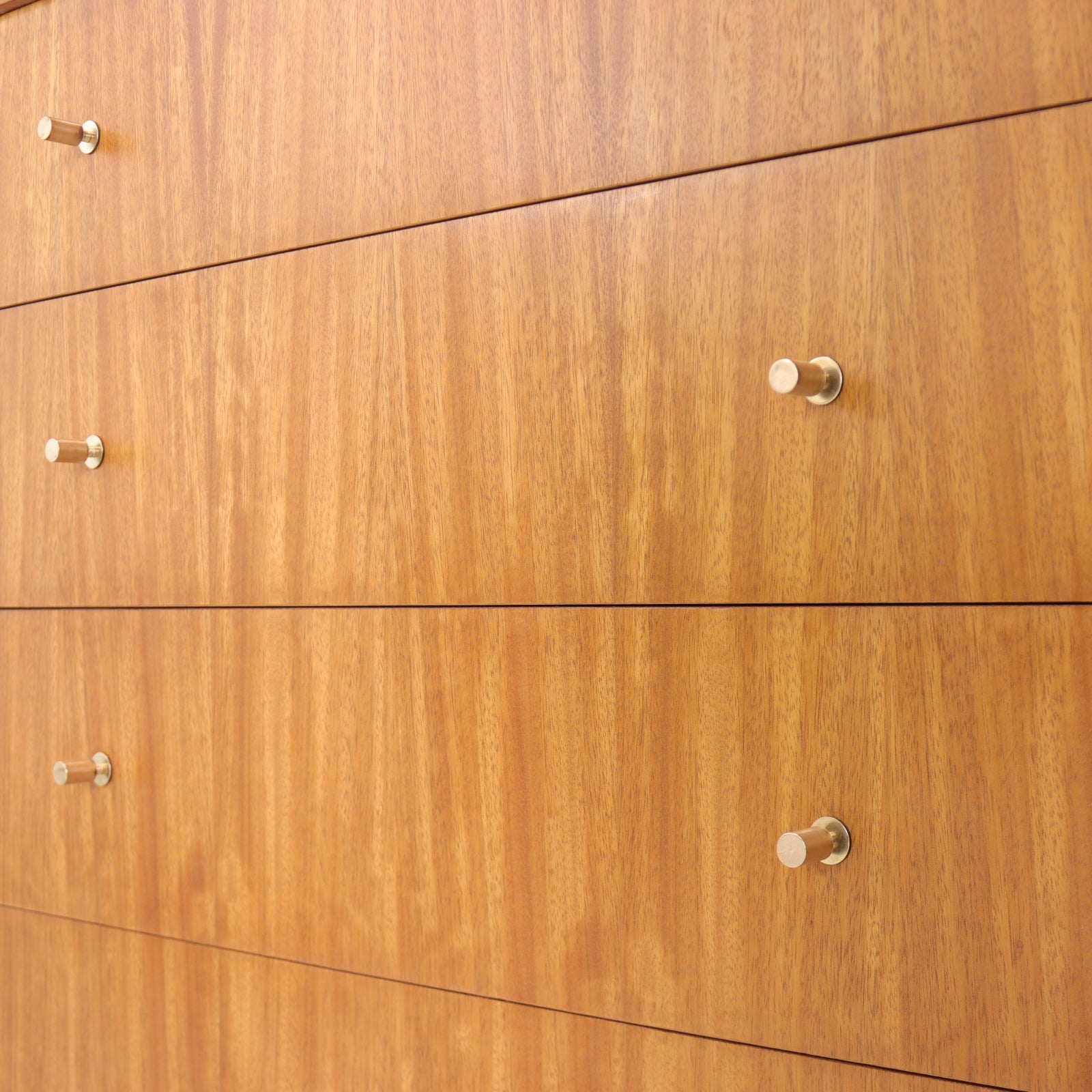 Vintage Walnut Chest of Drawers With Brass Handles - teakyfinders