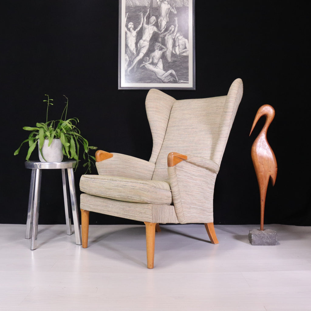 Retro Parker Knoll 757 Wingback Armchair - teakyfinders