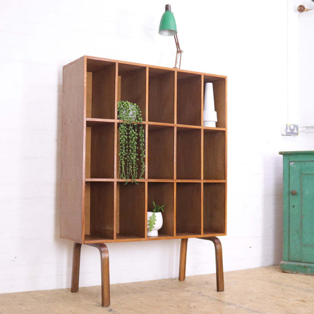 Vintage Plywood Pigeon Hole Storage Cabinet - teakyfinders