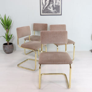 Cesca Style Dining Set, Four Dining Chairs and Smoked Glass Table - teakyfinders