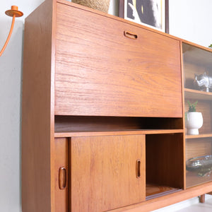 Vintage Teak Display Cabinet and Bureau - teakyfinders