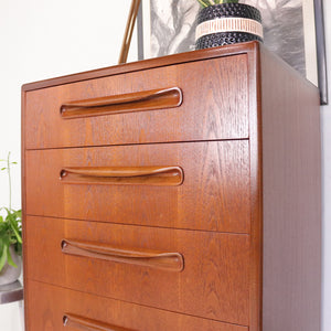 G Plan Fresco Tallboy 6 Teak Chest of Drawers - teakyfinders