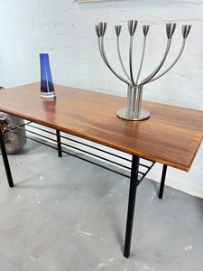 Teak and Black Metal  Coffee Table & Magazine Rack - teakyfinders