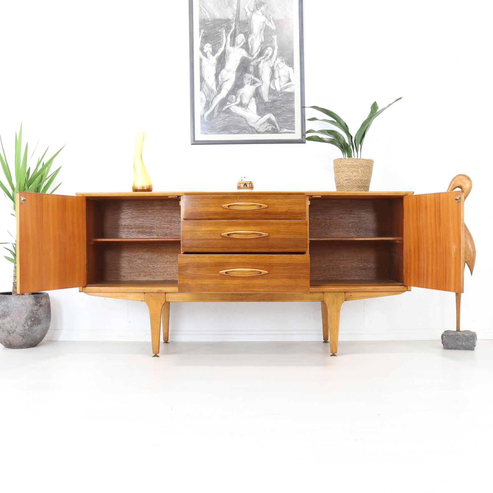 Jentique Size Teak and Walnut Sideboard - teakyfinders