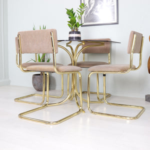 Cesca Style Dining Set, Four Dining Chairs and Smoked Glass Table - teakyfinders